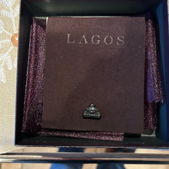 Lagos S/S Maya Onyx Inlay 3 Circle Pendant - Picture 4 of 5